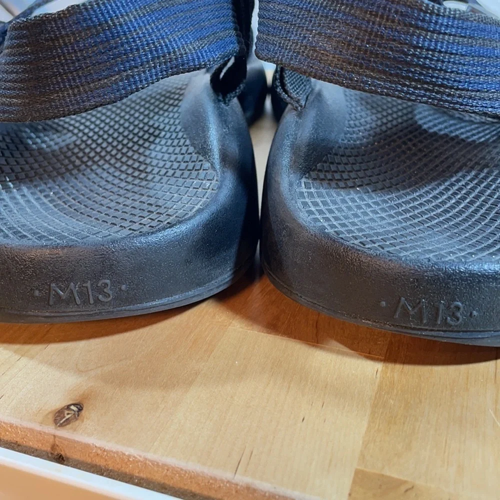 Chaco Men's Z/1 Classic Sandal – Black & Blue Stripe, Adjustable, Size 13